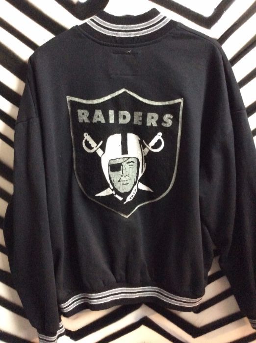 La Raiders Varsity Sweater/jacket W/screen Print Design | Boardwalk Vintage
