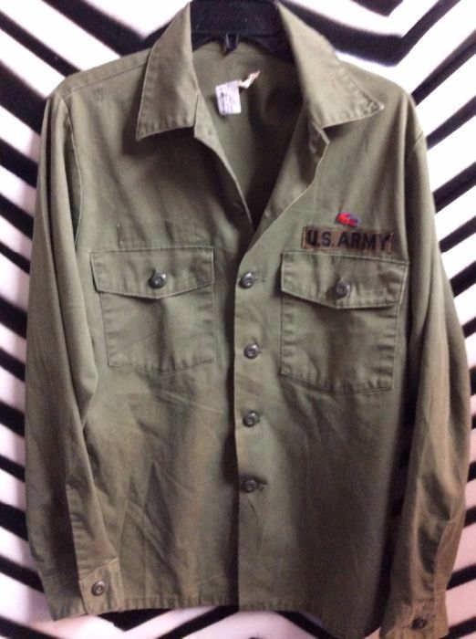 LS BD US ARMY SHIRT LACOSE PATCH SMALL FIT 1