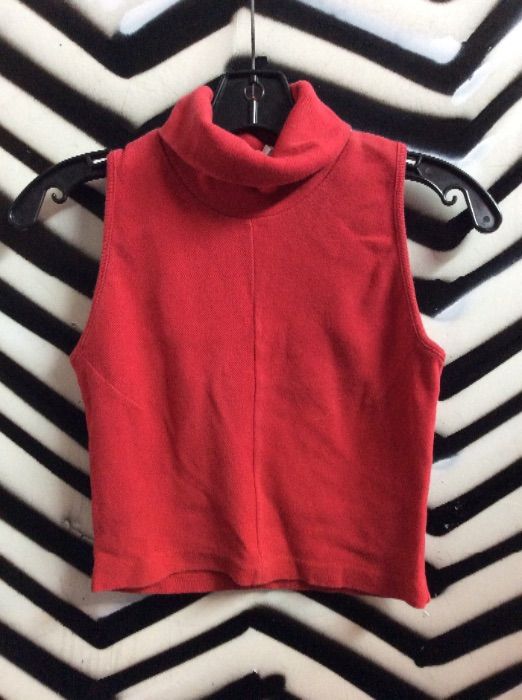 product details: SLEEVELESS TURTLE NECK TOP - CROPPED - RIBBED COTTON photo