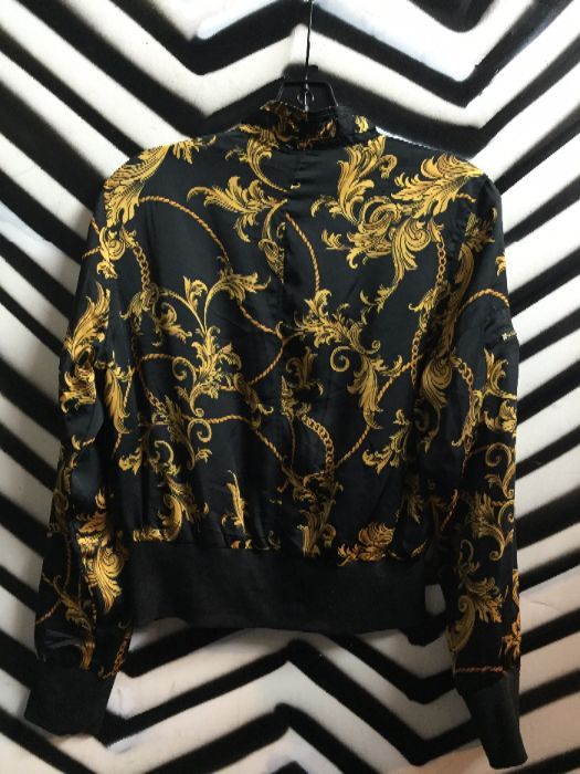 1980S BAROQUE PRINT BOMBER JACKET SMALL FIT 2