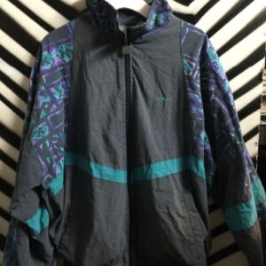 Photo detail:1980S WINDBREAKER - ZIP-UP W/GEOMETRIC PATTERNED SLEEVES