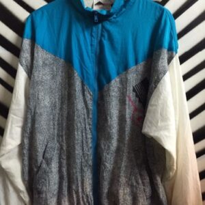 Photo detail:1980S WINDBREAKER - COLOR BLOCK W/FLECK PATTERN