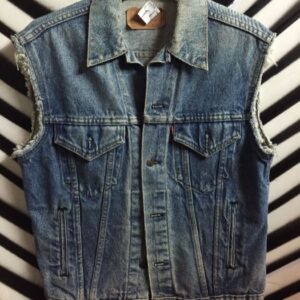 Photo detail:LEVIS DENIM VEST W/HARLEY DAVIDSON BACK PATCH