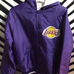 Photo detail:LA LAKERS BOMBER JACKET W/HOOD - PURPLE