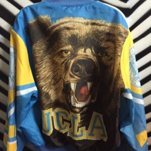 Photo detail:UCLA BRUINS CHALK-LINE BASEBALL STYLE JACKET W/FULL BACK SCREEN PRINT DESIGN