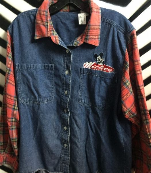 product details: MICKEY MOUSE DENIM & FLANNEL SHIRT photo