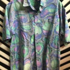 Photo detail:1980S HAWAIIAN SHIRT W/PASTEL PRINT DESIGN