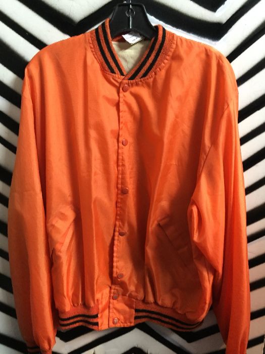 Orange Riversedge Bar Satin baseball jacket 1