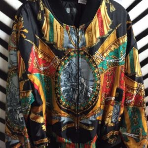 Photo detail:BOMBER JACKET W/BAROQUE FLAG & STATUE DESIGN