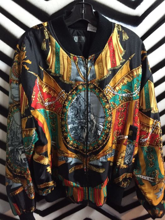 Flags and statues Baroque bomber jacket 1
