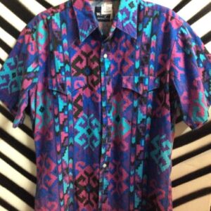 Photo detail:WRANGLER WESTERN STYLE SHIRT  W/AZTEC PRINT DESIGN