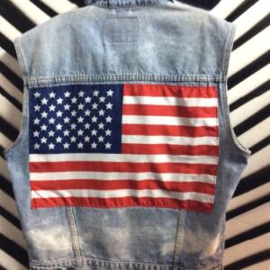 Photo detail:DENIM VEST W/AMERICAN FLAG BACK PATCH