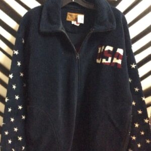 Photo detail:FLEECE JACKET - ZIP-UP W/AMERICAN FLAG & USA DESIGNS