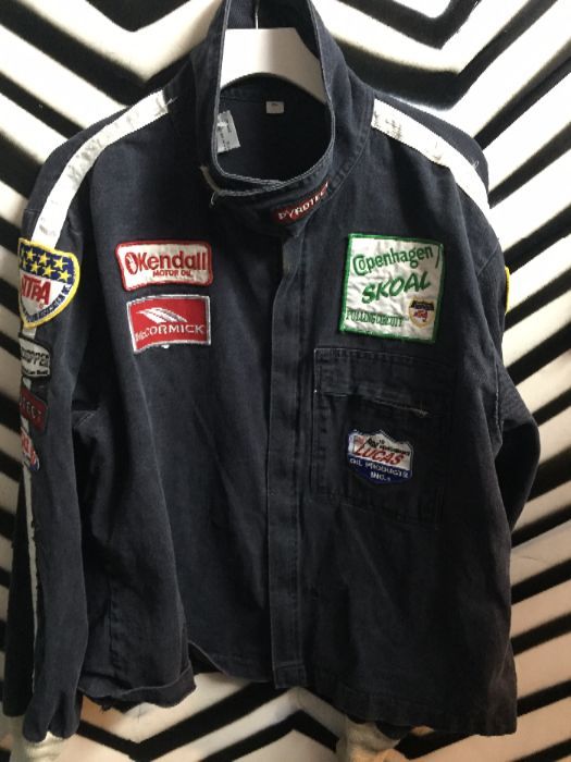 ZIPUP CANVAS JACKET W/ RACING PATCHES 2