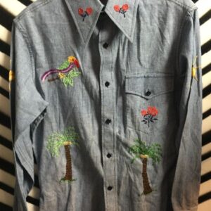 Photo detail:1970S CHAMBRAY SHIRT - FULLY EMBROIDERED  LS BD