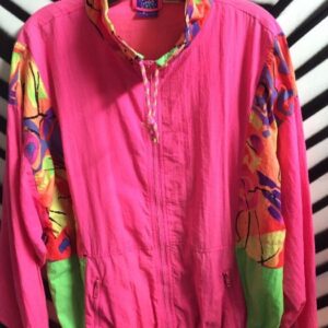 Photo detail:1980S WINDBREAKER - NEON W/CRAZY PATTERN TRIM