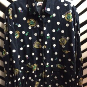 Photo detail:SHIRT JACKET W/POLKA DOT & CREST PRINT DESIGN