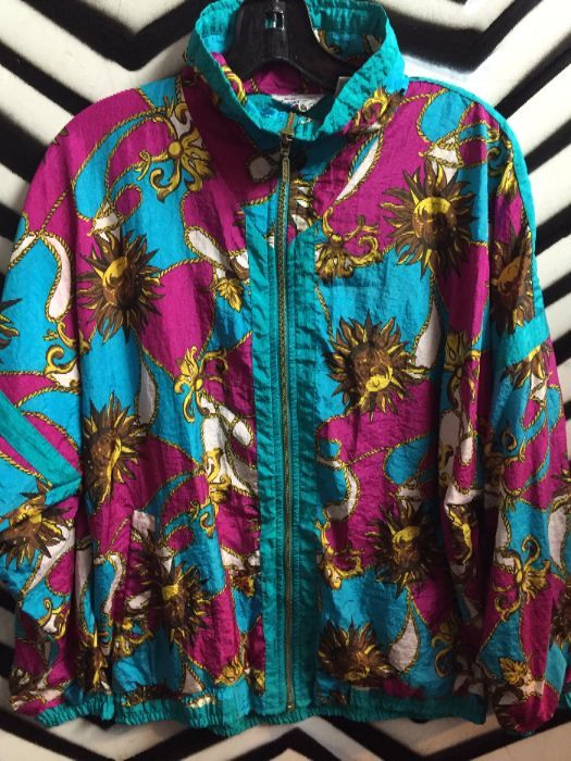 product details: WINDBREAKER W/BAROQUE SUNS & ROPES PRINT DESIGN photo