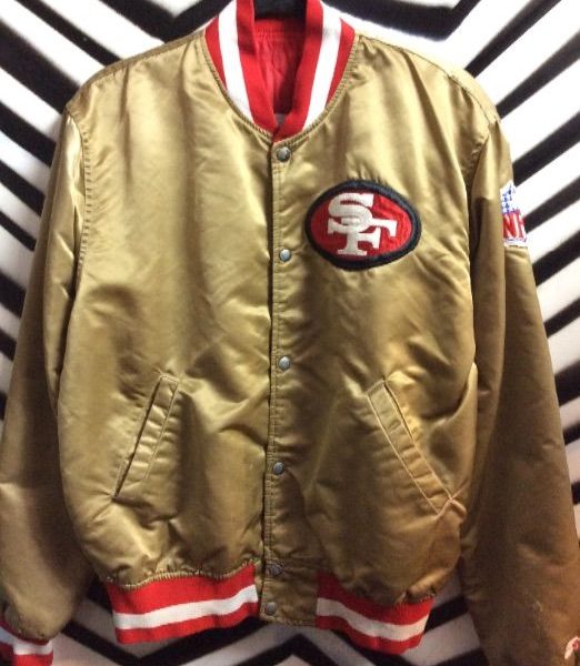 product details: SAN FRANCISCO 49ERS STARTER BASEBALL STYLE JACKET W/PATCHES photo