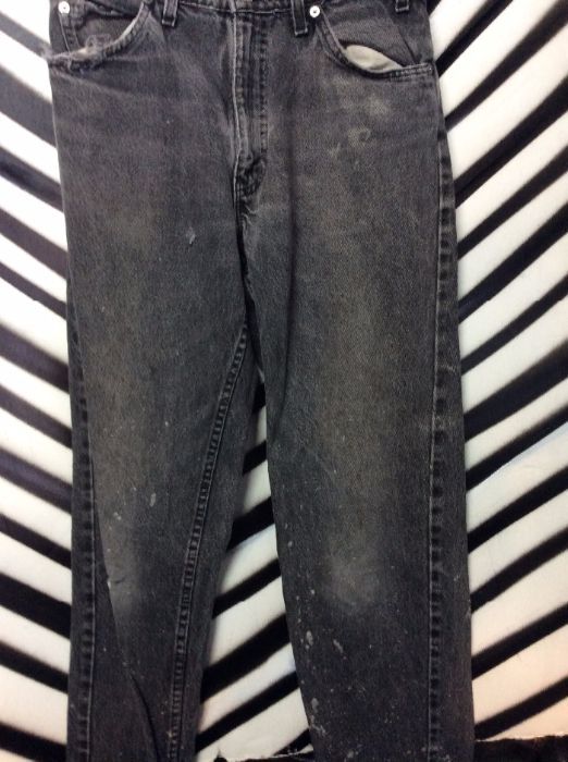 DISTRESSED FADED BLACK JEANS LEVIS 550 1