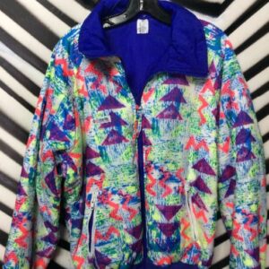 Photo detail:COLUMBIA WINDBREAKER JACKET PUFFY/REVERSIBLE - W/NEON PRINT  as-is