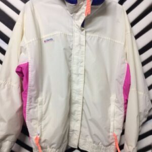 Photo detail:COLUMBIA WINDBREAKER ZIP-UP W/PINK-PURPLE COLOR BLOCK DESIGN