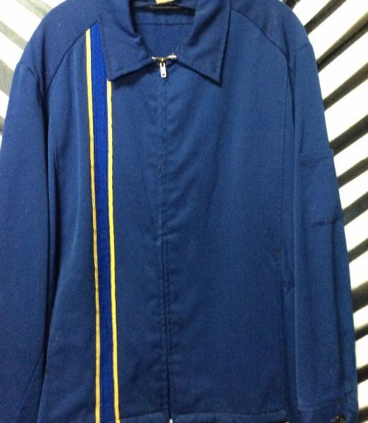 product details: MECHANIC STYLE JACKET W/YELLOW VERTICAL CHEST STRIPES photo