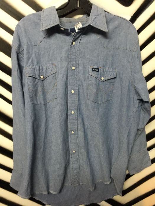 product details: WRANGLER CHAMBRAY SHIRT  W/PEARL SNAPS photo