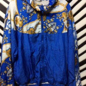 Photo detail:SILKY BOMBER JACKET W/GILDED PRINT DESIGN