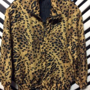 Photo detail:SILK BOMBER JACKET W/LEOPARD PRINT DESIGN