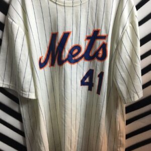 Photo detail:METS #41BASEBALL JERSEY SHIRT  W/PINSTRIPED DESIGN