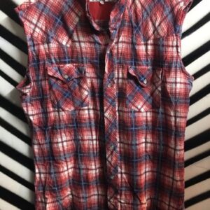 Photo detail:SLEEVELESS FLANNEL SHIRT W/PLAID DESIGN