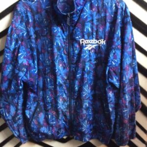 Photo detail:RARE REEBOK WINDBREAKER W/FLORAL PATTERN DESIGN