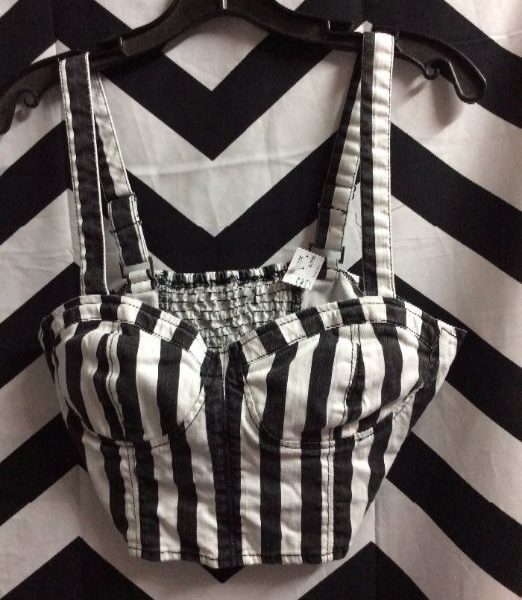 product details: BUSTIER TOP W/THIN STRAPS - STRIPED DESIGN photo