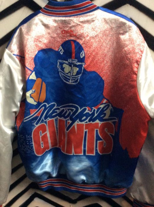 New York Giants Chalk Line Baseball Style Jacket W/screen Print