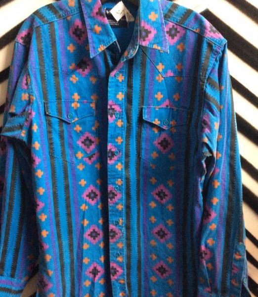 product details: WESTERN SHIRT  W/WAXED AZTEC PRINT photo