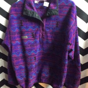 Photo detail:COLUMBIA FLEECE PULLOVER JACKET/SHIRT W/AZTEC PRINT DESIGN