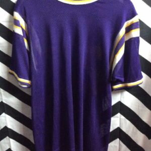 Photo detail:RETRO #27 FOOTBALL JERSEY W/STRIPED SLEEVES - MESH FABRIC