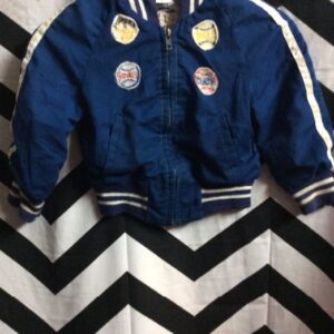 Photo detail:KIDS BASEBALL JACKET W/SPORTS PATCHES