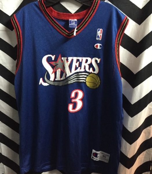 product details: 76ERS #3 IVERSON TANK TOP BASKETBALL JERSEY photo
