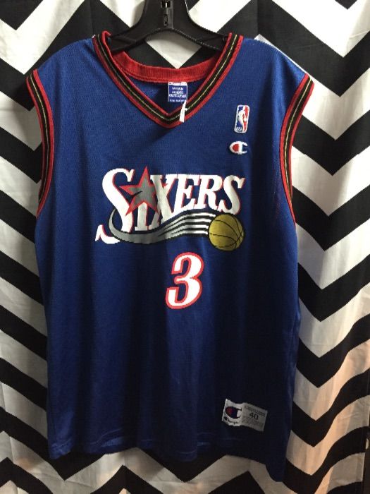 Iverson 76ers Basketball Jersey blue #3 1