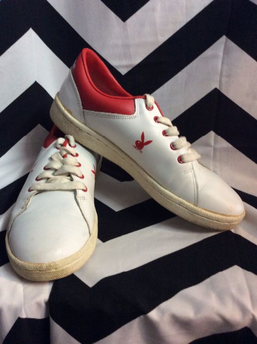 dye Worthless Pleated Playboy Sneakers White Dead-stock W/box | Boardwalk Vintage