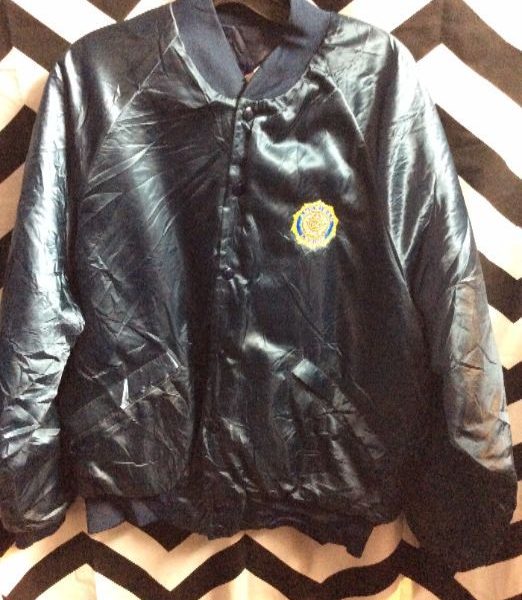 product details: AMERICAN LEGION SATIN BOMBER JACKET W/EMBROIDERY photo
