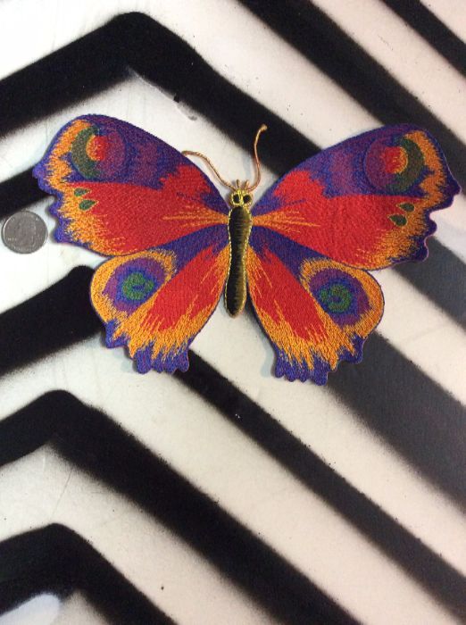 product details: BUTTERFLY W/RED WINGS BACK PATCH -  LARGE photo