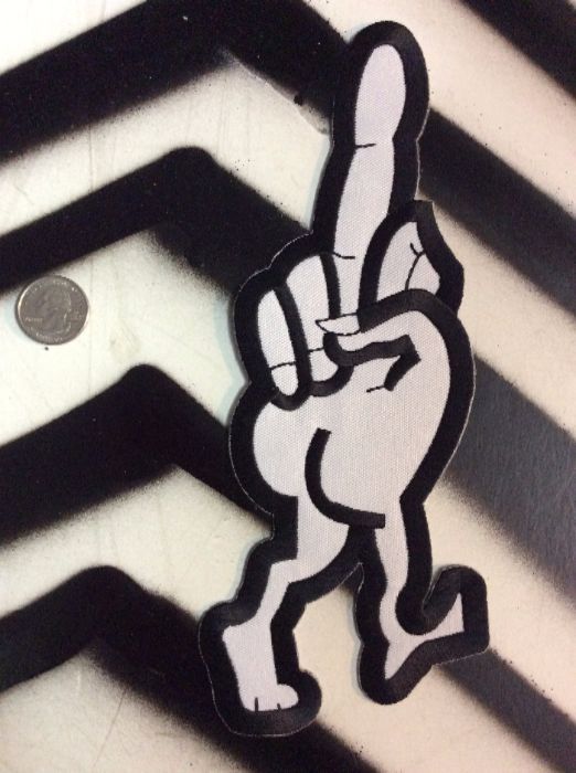 product details: HAND W/LEGS & MIDDLE FINGER SALUTE BACK PATCH - LARGE photo