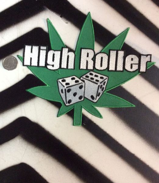 product details: BUD LEAF W/HIGH ROLLERS & DICE BACK PATCH - LARGE photo