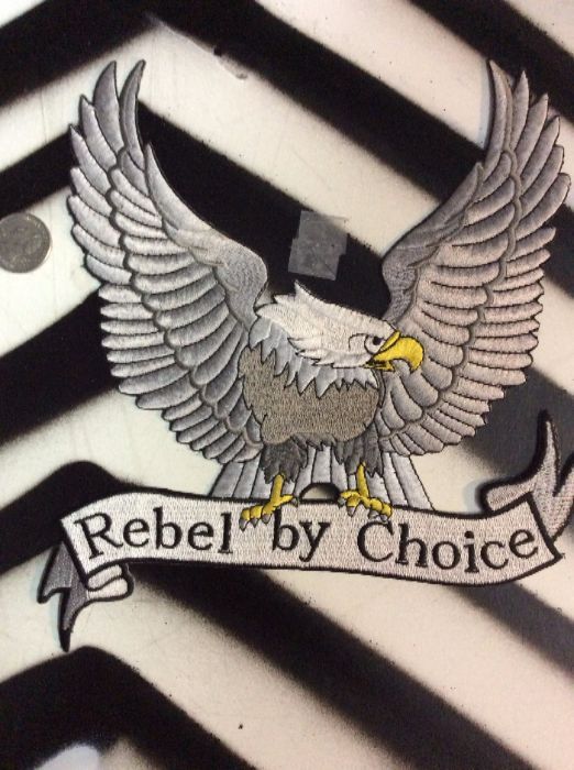 LARGE BACK PATCH- REBEL BY CHOICE WHITE EAGLE 1
