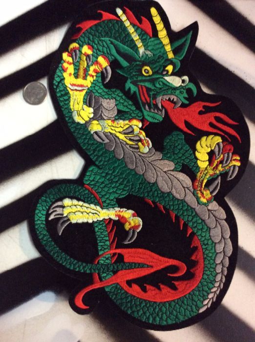 product details: FIRE BREATHING DRAGON WITH CLAWS BACK PATCH - LARGE photo