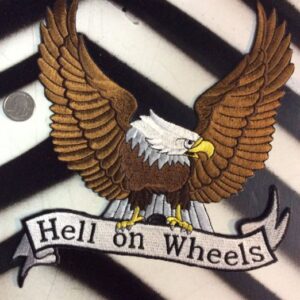 Photo detail:BROWN EAGLE W/HELL ON WHEELS BACK PATCH - LARGE