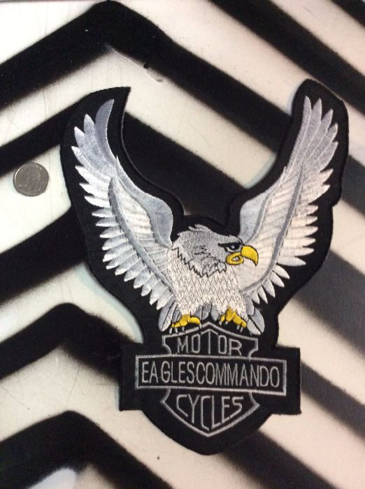 LARGE BACK PATCH- WHITE EAGLE MOTORCYCLES EAGLES COMMANDO 1